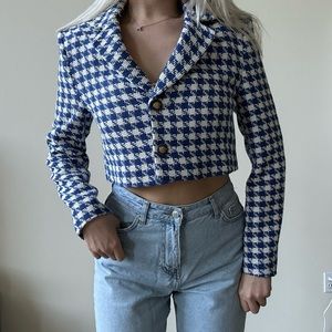 Tweed Cropped Blazer Zara